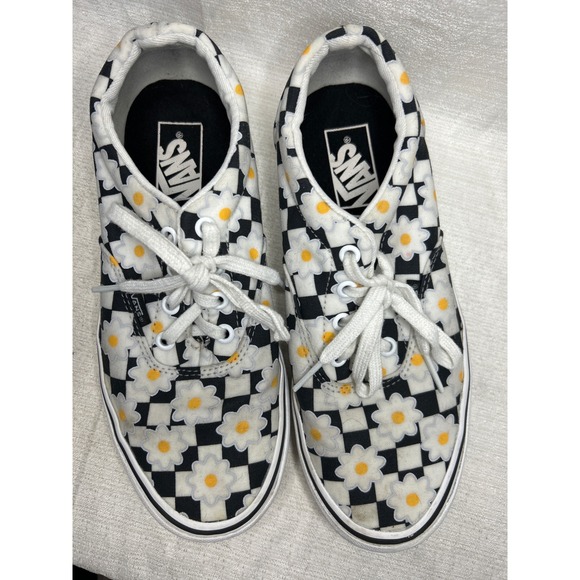 Vans Women's Canvas Checkerboard Daisy Floral Sneakers Size 8 - Picture 1 of 6